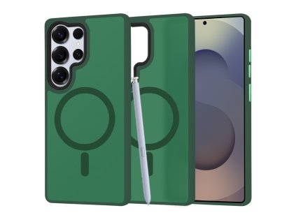 52866 5 techsuit halofrost magsafe series puzdro pre samsung galaxy s25 ultra tmavozelene midnight green