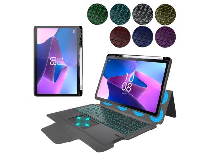 35536 techsuit keytab pro puzdro s rgb bezdrotovou klavesnicou a drziakom na stylus lenovo tab p11 pro gen 2 11 2 cierne