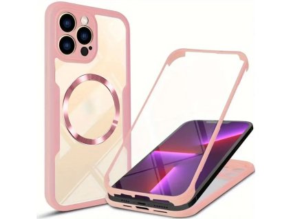 57105 techsuit kryt colorverse 360 magsafe ochranne sklo pre iphone 13 pro max ruzovy