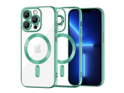 56664 techsuit kryt luxury crystal s magsafe pre iphone 13 pro max svetlo zeleny