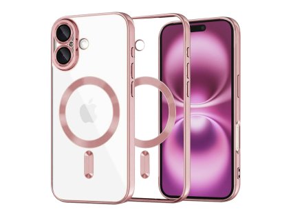 57027 6 techsuit kryt luxury crystal s magsafe pre iphone 16 plus ruzovy