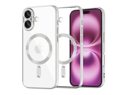 57033 6 techsuit kryt luxury crystal s magsafe pre iphone 16 plus strieborny