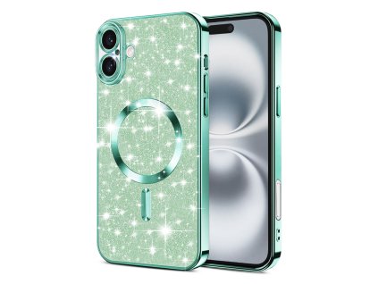 57072 techsuit kryt luxury glitter s magsafe pre iphone 16 plus svetlo zeleny