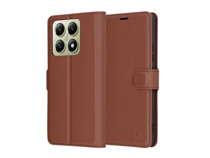 48984 6 techsuit leather folio kozeny obal xiaomi 14t hnedy