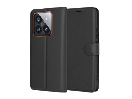 36766 6 techsuit leather folio otvaracie ochranne puzdro xiaomi 14 pro cierne