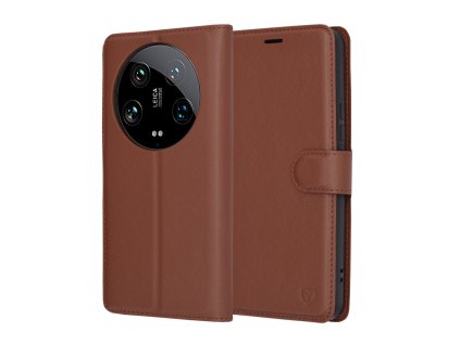 36775 6 techsuit leather folio otvaracie ochranne puzdro xiaomi 14 ultra hnede