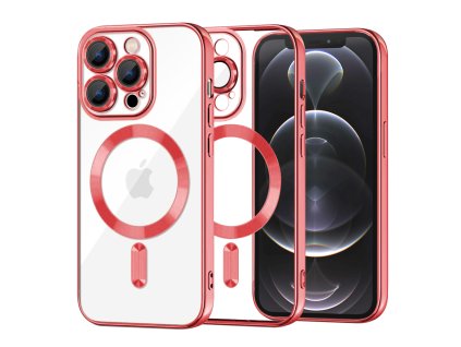 49905 techsuit luxury crystal magsafe puzdro pre iphone 12 pro cervene red