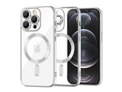49911 techsuit luxury crystal magsafe puzdro pre iphone 12 pro strieborne silver