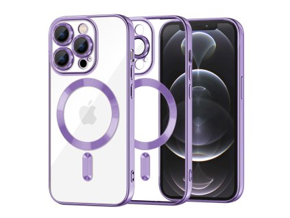 49917 techsuit luxury crystal magsafe puzdro pre iphone 12 pro svetlofialove light purple