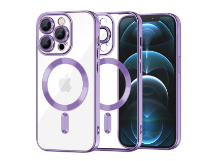 49890 techsuit luxury crystal magsafe puzdro pre iphone 12 pro max svetlofialove light purple