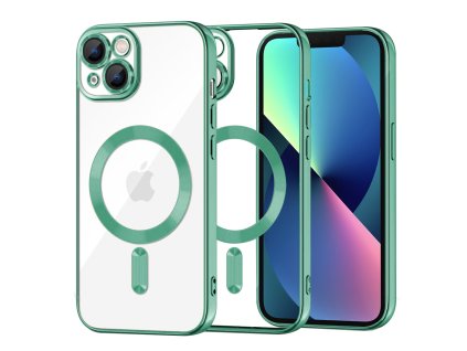 49926 techsuit luxury crystal magsafe puzdro pre iphone 13 svetlozelene light green