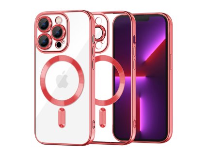 49935 techsuit luxury crystal magsafe puzdro pre iphone 13 pro cervene red