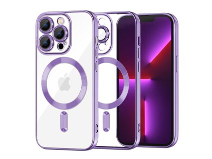 49944 techsuit luxury crystal magsafe puzdro pre iphone 13 pro svetlofialove light purple