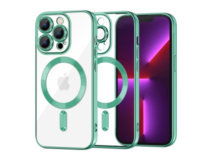 49950 techsuit luxury crystal magsafe puzdro pre iphone 13 pro svetlozelene light green