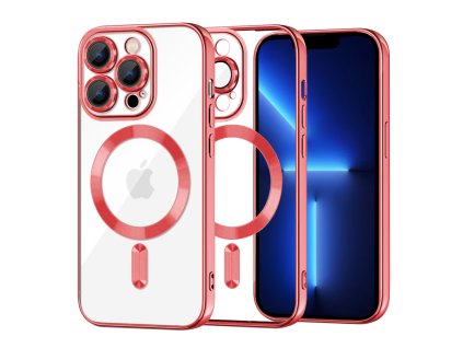 49959 techsuit luxury crystal magsafe puzdro pre iphone 13 pro max cervene red