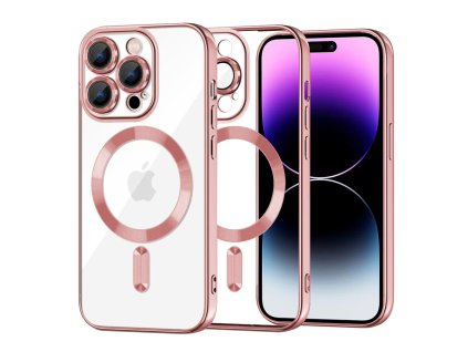 49986 6 techsuit luxury crystal magsafe puzdro pre iphone 14 pro max ruzove pink
