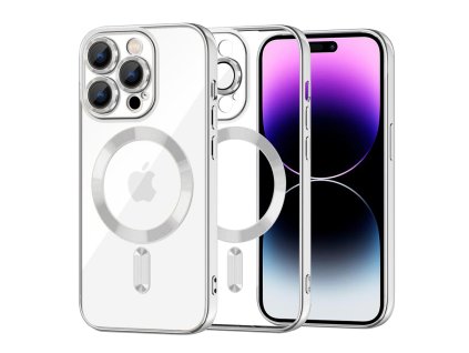 49995 6 techsuit luxury crystal magsafe puzdro pre iphone 14 pro max strieborne silver