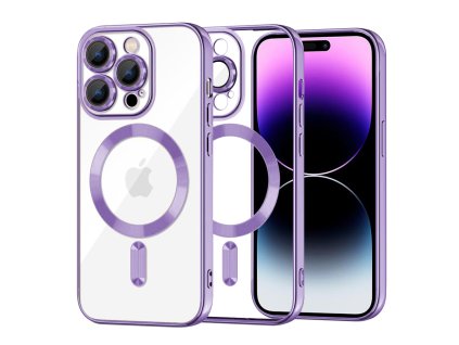 50001 6 techsuit luxury crystal magsafe puzdro pre iphone 14 pro max svetlofialove light purple