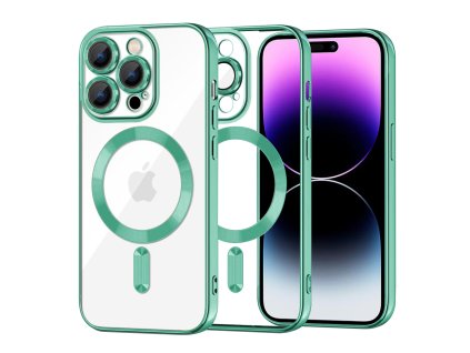 50007 6 techsuit luxury crystal magsafe puzdro pre iphone 14 pro max svetlozelene light green