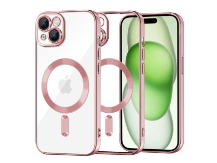 50052 techsuit luxury crystal magsafe puzdro pre iphone 15 plus ruzove pink