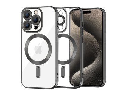 50070 techsuit luxury crystal magsafe puzdro pre iphone 15 pro max cierne