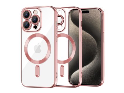 50073 techsuit luxury crystal magsafe puzdro pre iphone 15 pro max ruzove pink