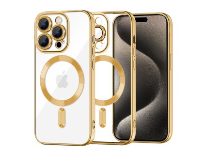 50082 techsuit luxury crystal magsafe puzdro pre iphone 15 pro max zlate gold