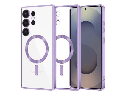 53457 techsuit luxury crystal magsafe puzdro pre samsung galaxy s25 ultra svetlofialove light purple