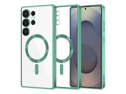 53463 techsuit luxury crystal magsafe puzdro pre samsung galaxy s25 ultra svetlozelene light green