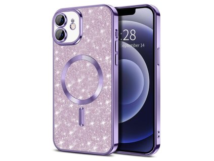 50118 techsuit luxury glitter magsafe puzdro pre iphone 12 svetlofialove light purple