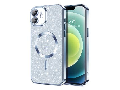 50109 techsuit luxury glitter magsafe puzdro pre iphone 12 svetlomodre light blue