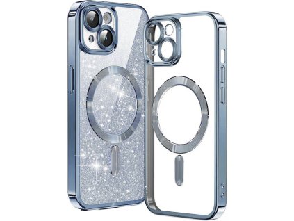 50139 techsuit luxury glitter magsafe puzdro pre iphone 13 svetlomodre light blue