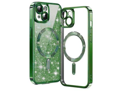 50124 techsuit luxury glitter magsafe puzdro pre iphone 13 tmavozelene deep green