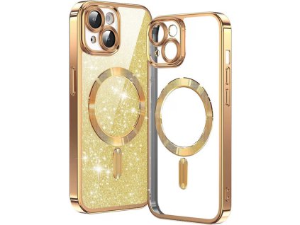 50136 techsuit luxury glitter magsafe puzdro pre iphone 13 zlate gold
