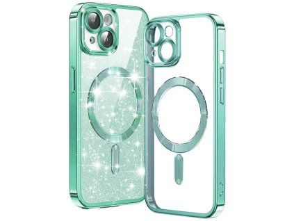 50220 7 techsuit luxury glitter magsafe puzdro pre iphone 14 svetlozelene light green