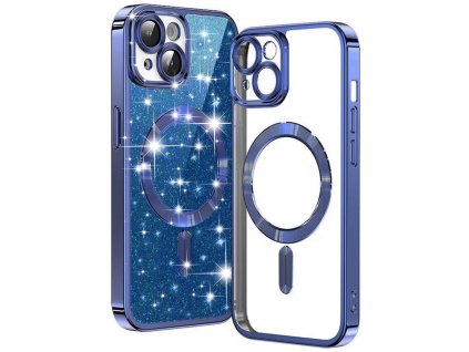 50319 7 techsuit luxury glitter magsafe puzdro pre iphone 15 tmavomodre deep blue