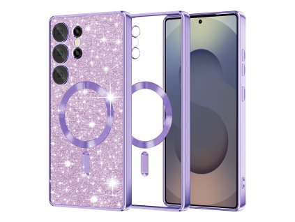 53364 techsuit luxury glitter magsafe puzdro pre samsung galaxy s25 ultra svetlofialove light purple