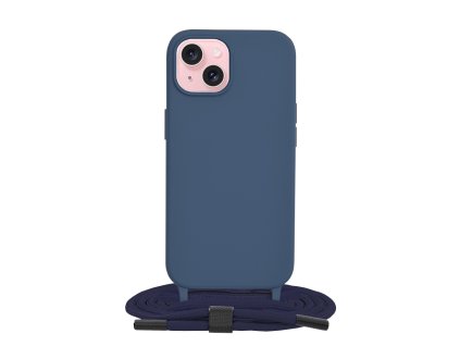 17809 6 techsuit obal zo snurkou neck strap iphone 15 modra