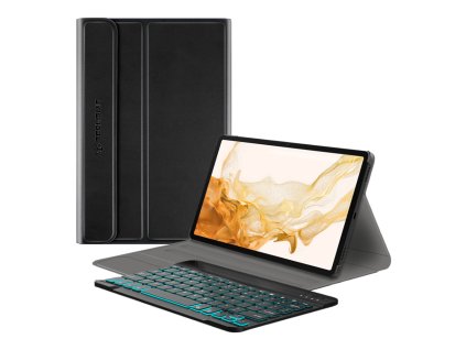 30367 techsuit puzdro cozytab s rgb bezdrotovou magnetickou klavesnicou samsung galaxy tab s8 plus cierna