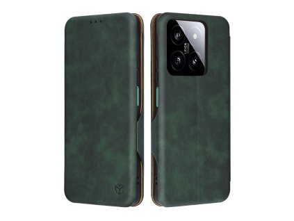 32416 techsuit safe wallet plus otvaracie ochranne puzdro xiaomi 14 zelena