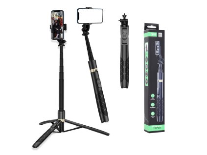 40112 techsuit selfie tyc q16 stabilny stativ s 1 4 skrutkovym rozhranim a bezdrotovym dialkovym ovladanim pre gopro telefony 156 cm cierna