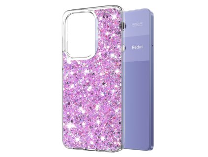52389 techsuit sparkly glitter puzdro pre xiaomi redmi note 13 pro 4g poco m6 pro 4g magentove magenta