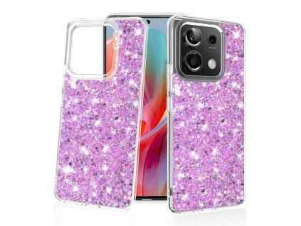 52359 techsuit sparkly glitter puzdro pre xiaomi redmi note 13 pro 5g poco x6 magentove magenta