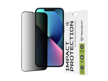 57621 techsuit tvrdene sklo 111d privacy full glue pre iphone 13 iphone 13 pro iphone 14 cierne