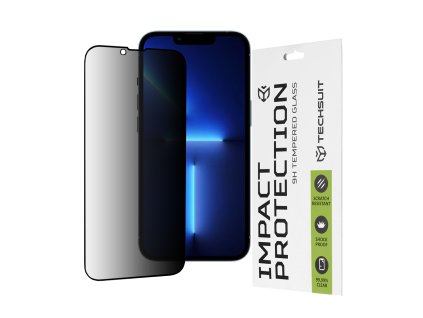 57618 techsuit tvrdene sklo 111d privacy full glue pre iphone 13 pro max iphone 14 plus cierne