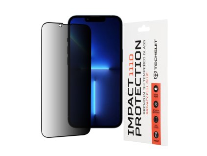57618 2 techsuit tvrdene sklo 111d privacy full glue pre iphone 13 pro max iphone 14 plus cierne