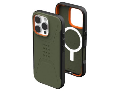 43419 uag civilian magsafe puzdro na iphone 16 pro olivova zelena
