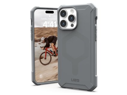 43737 uag essential armor magsafe puzdro na iphone 15 pro max strieborna