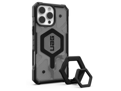 42852 uag pathfinder clear magsafe extremne odolny kryt na iphone 16 pro max popolava cierny stojan