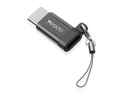 32338 yesido adapter otg gs04 micro usb na type c plug play 480 mb s cierny